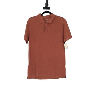 Banana Republic Pique Collar Polo Knit Shirt Orange M tennis prep Business casua
